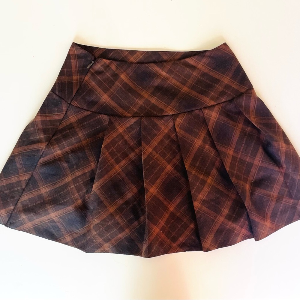 Hot  Brown Mini Skirt
